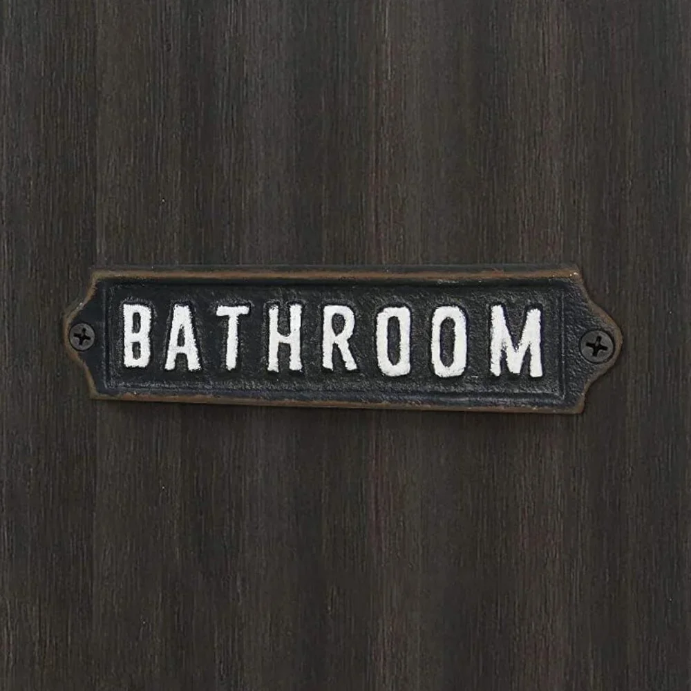 Bathroom Signs Decorative Cast Iron Retro Metal Door Plaque Women Men